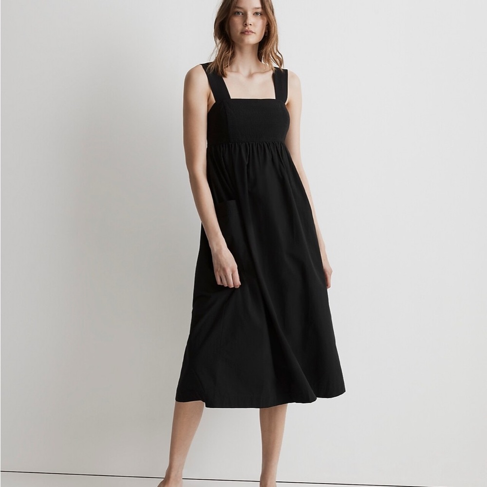 Madewell Poplin Cutout-Back Empire Midi Dress NWT